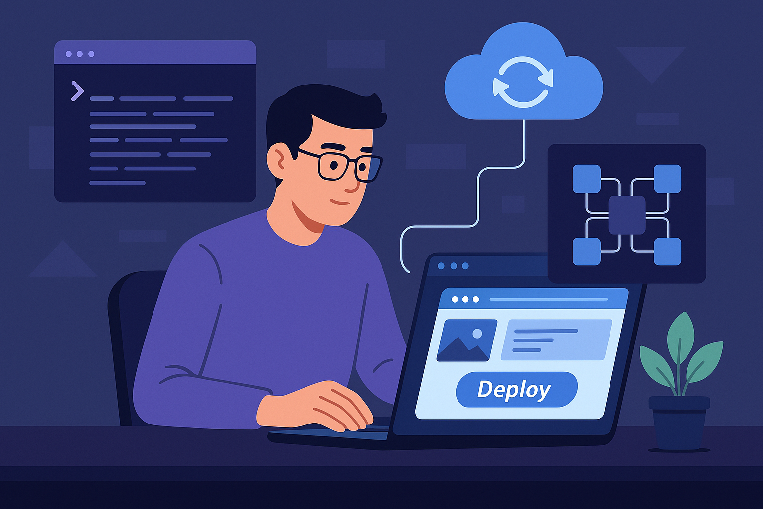 Deploy o no existe: la primera vez que pones algo real en internet - visual explicativa 2