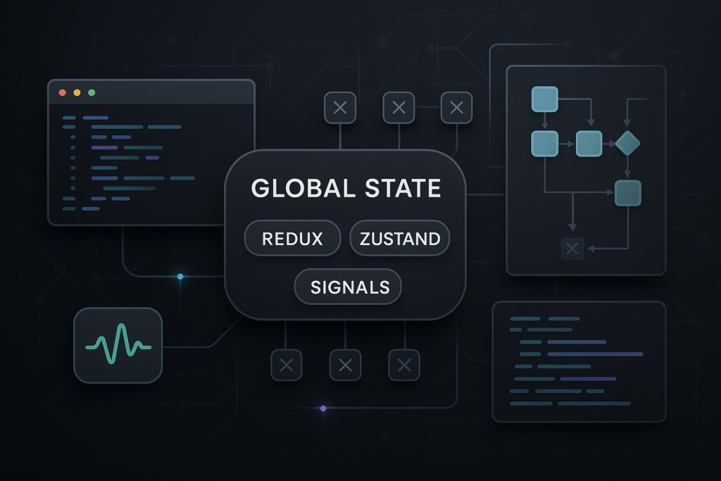 Estado global en frontend sin sufrir: Redux, Zustand, Signals y otros dolores - imagen de portada