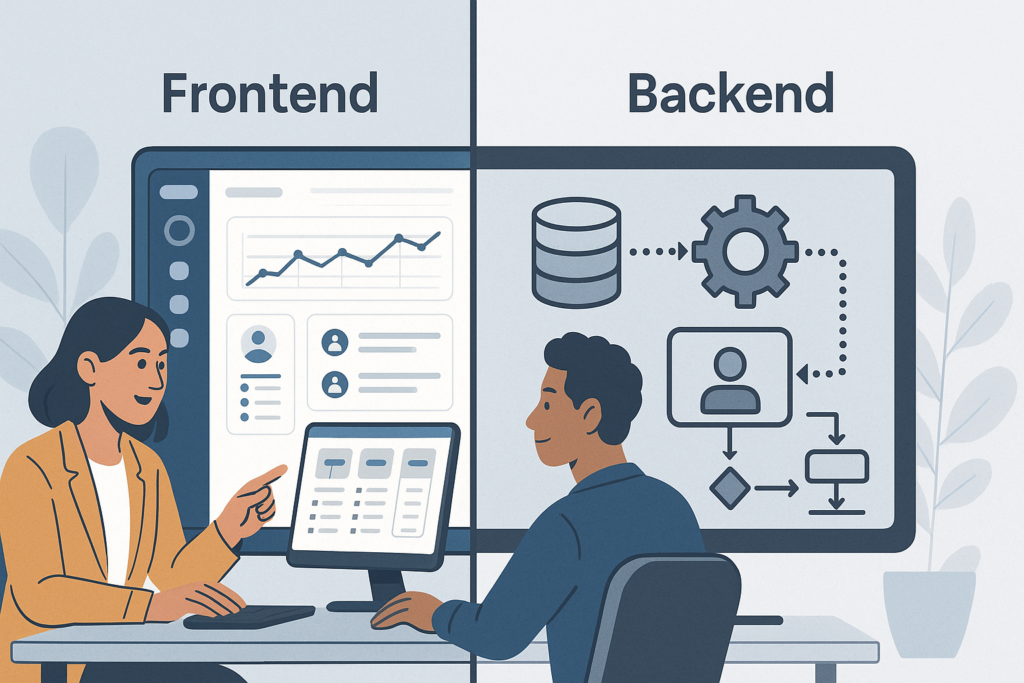 Frontend y backend: lo que se ve vs lo que sostiene la operación - imagen de portada