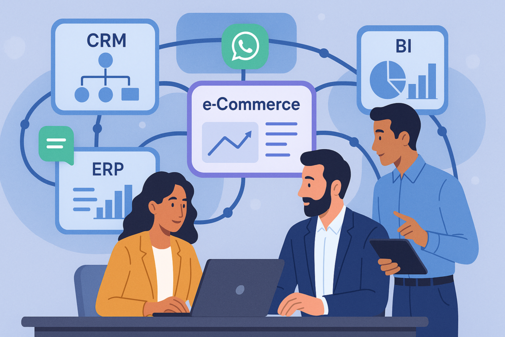 Integraciones entre sistemas: cuando tu CRM, ecommerce y ERP por fin se entienden - imagen de portada