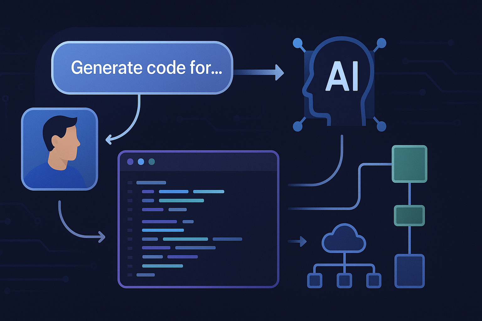 Prompting para devs: cómo pedirle a la IA código decente (sin sufrir) - visual explicativa 1