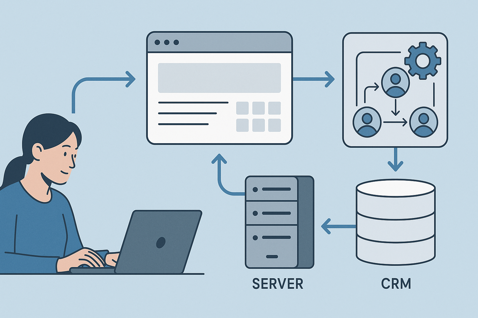 Qué pasa detrás de una página web (y por qué afecta ventas y operación) - visual explicativa 1