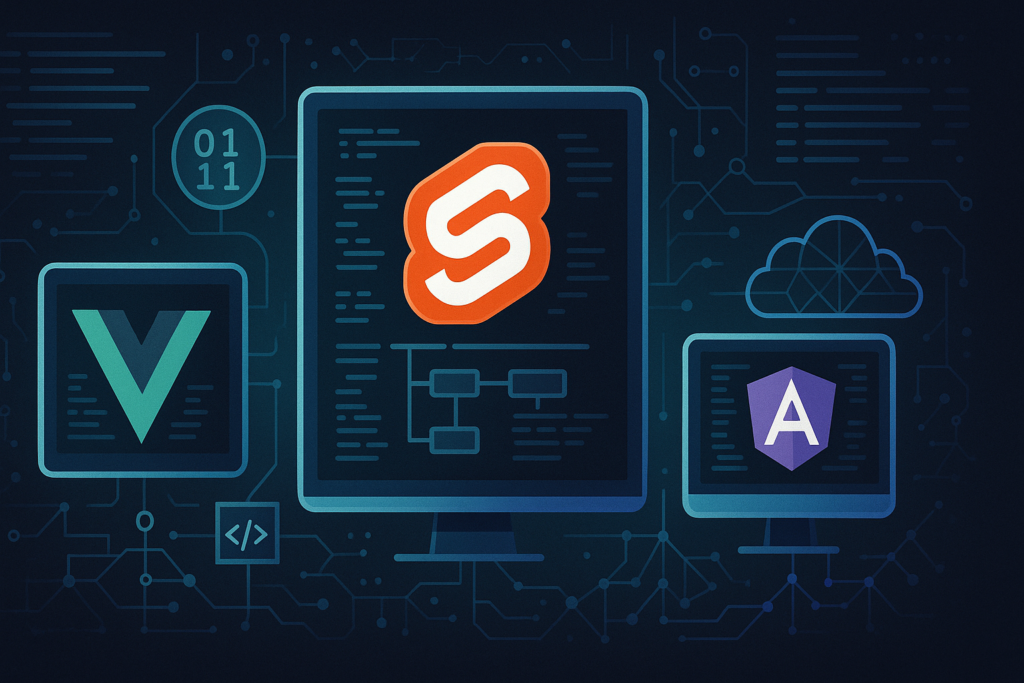 Vue, Svelte y Angular: rebeldes, veteranos y cultos (y cuál te conviene en la chamba) - imagen de portada