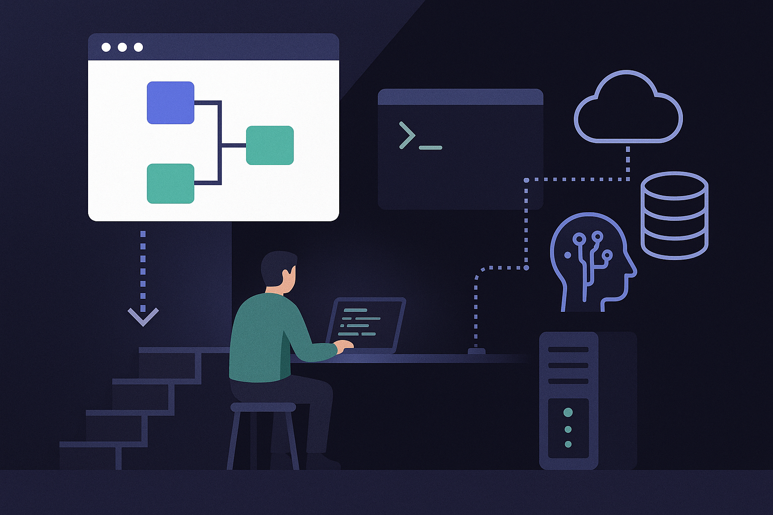 Backend: el sótano donde vive la lógica (y por qué te conviene bajar) - visual explicativa 1