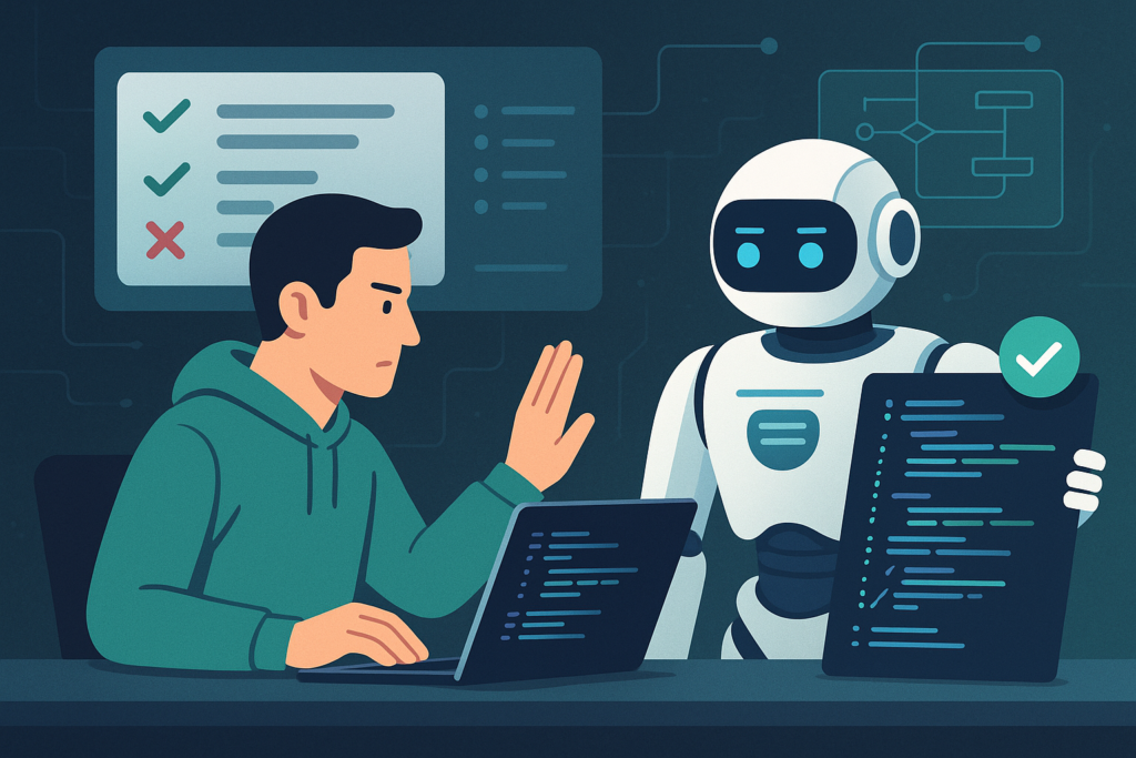 Code review asistido: el robot que no debe aprobar solo - imagen de portada