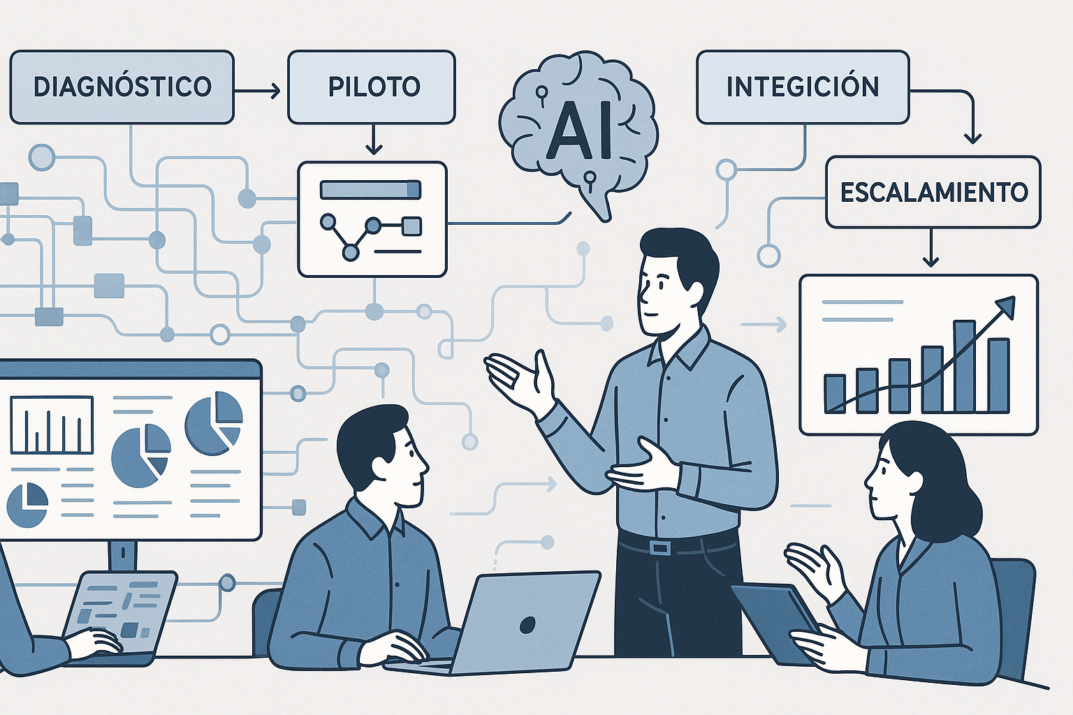 Cómo implementamos IA donde sí mueve el resultado - visual explicativa 1