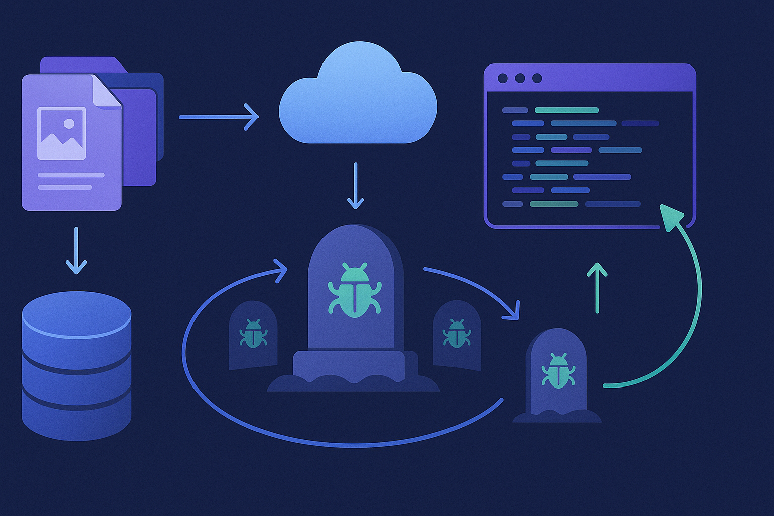 Archivos, imágenes y storage: el cementerio de bugs (y cómo salir vivo) - visual explicativa 1