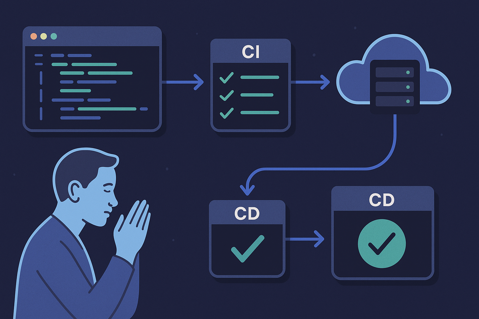 CI/CD: que el deploy no dependa de rezar - visual explicativa 1