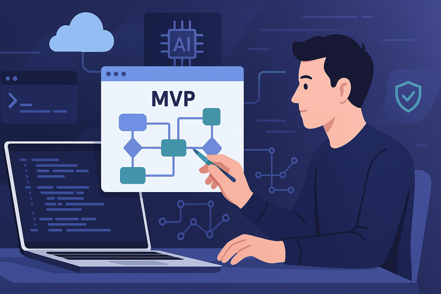 MVP sin mugrero: lo mínimo que valida sin matar tu producto - visual explicativa 2