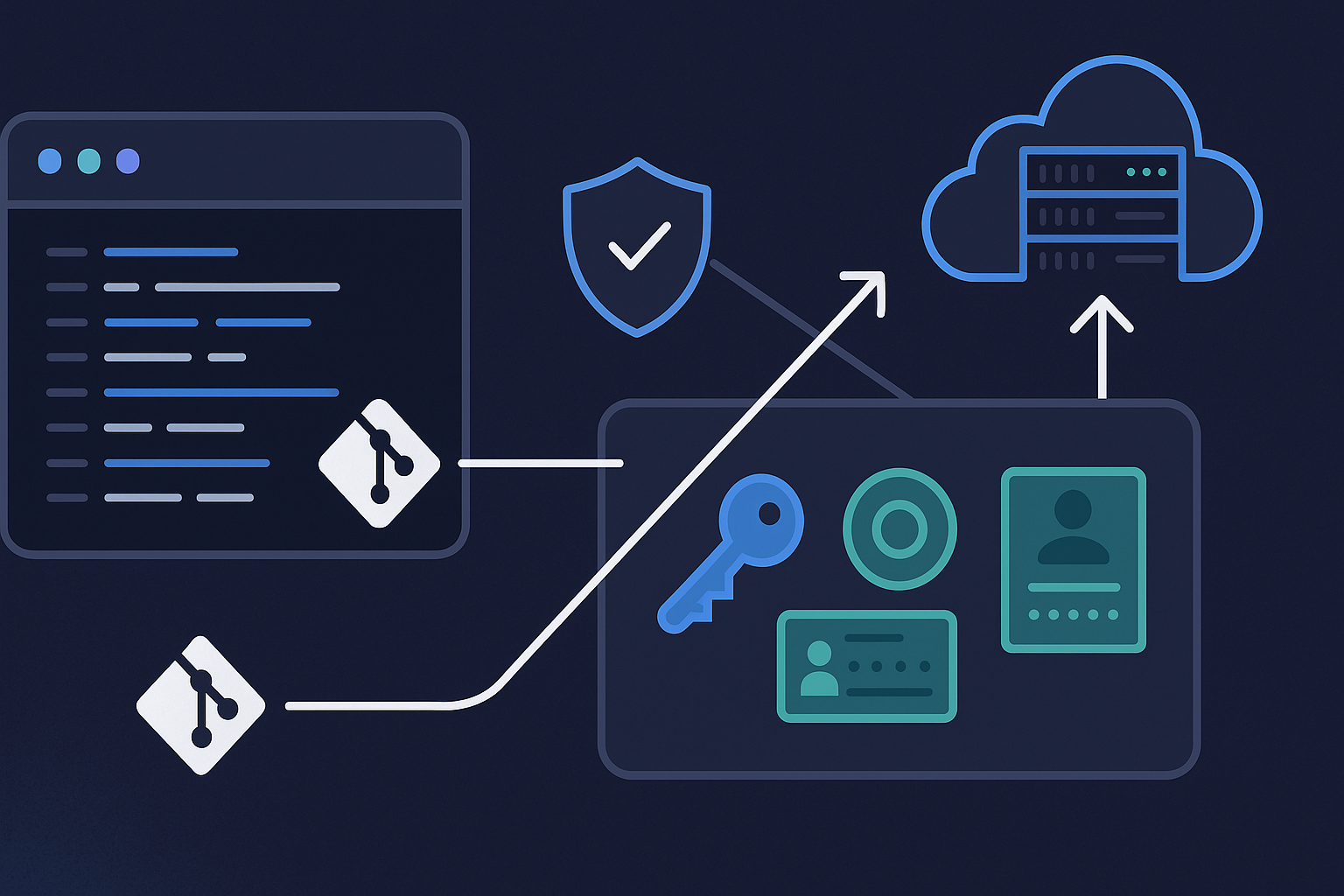Secrets que no deben vivir en Git: llaves, tokens y credenciales sin drama - visual explicativa 1